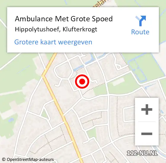 Locatie op kaart van de 112 melding: Ambulance Met Grote Spoed Naar Hippolytushoef, Klufterkrogt op 10 januari 2024 16:17