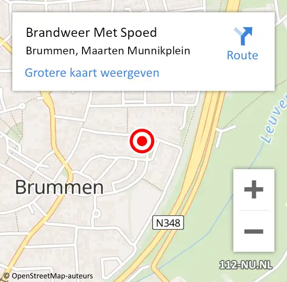 Locatie op kaart van de 112 melding: Brandweer Met Spoed Naar Brummen, Maarten Munnikplein op 10 januari 2024 16:18