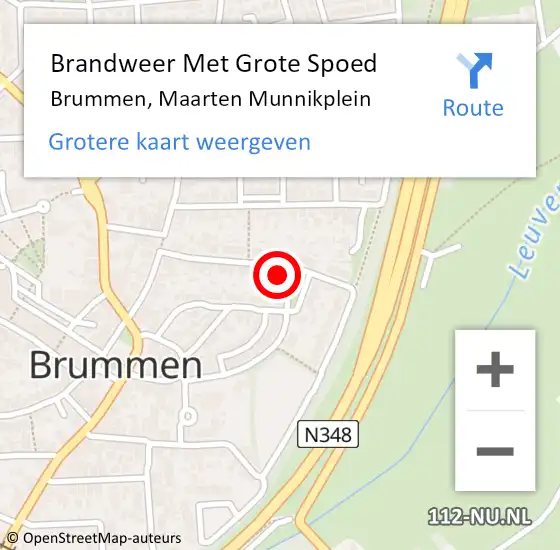 Locatie op kaart van de 112 melding: Brandweer Met Grote Spoed Naar Brummen, Maarten Munnikplein op 10 januari 2024 16:18