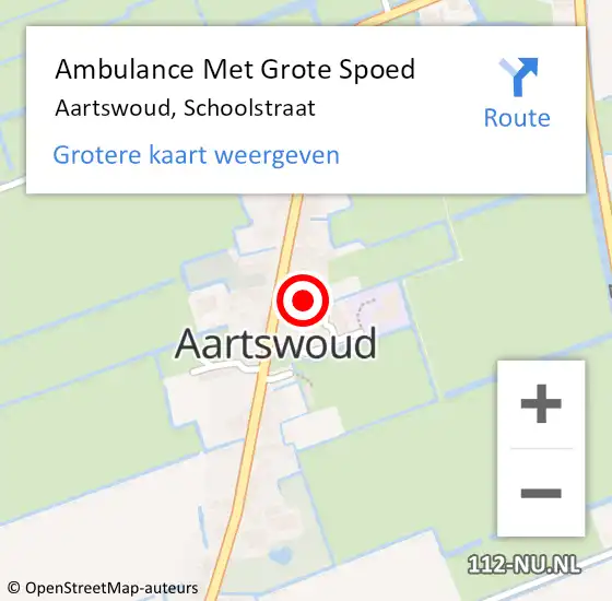 Locatie op kaart van de 112 melding: Ambulance Met Grote Spoed Naar Aartswoud, Schoolstraat op 21 september 2014 17:34