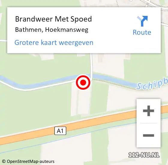 Locatie op kaart van de 112 melding: Brandweer Met Spoed Naar Bathmen, Hoekmansweg op 10 januari 2024 16:30