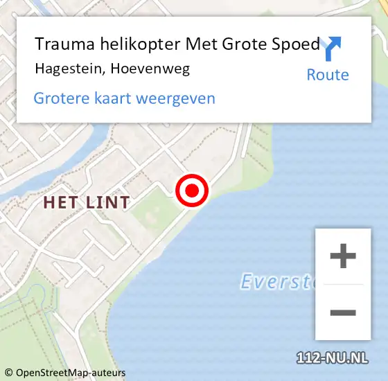 Locatie op kaart van de 112 melding: Trauma helikopter Met Grote Spoed Naar Hagestein, Hoevenweg op 10 januari 2024 16:32