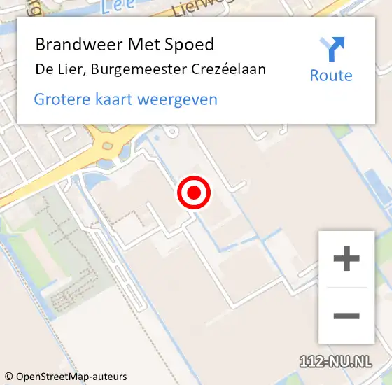 Locatie op kaart van de 112 melding: Brandweer Met Spoed Naar De Lier, Burgemeester Crezéelaan op 10 januari 2024 16:48