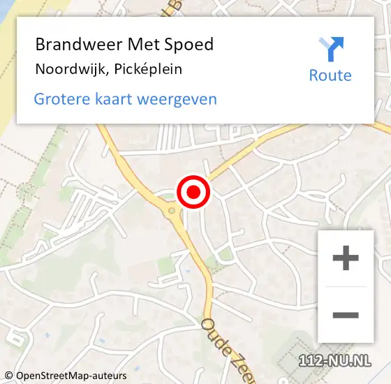 Locatie op kaart van de 112 melding: Brandweer Met Spoed Naar Noordwijk, Picképlein op 10 januari 2024 17:31