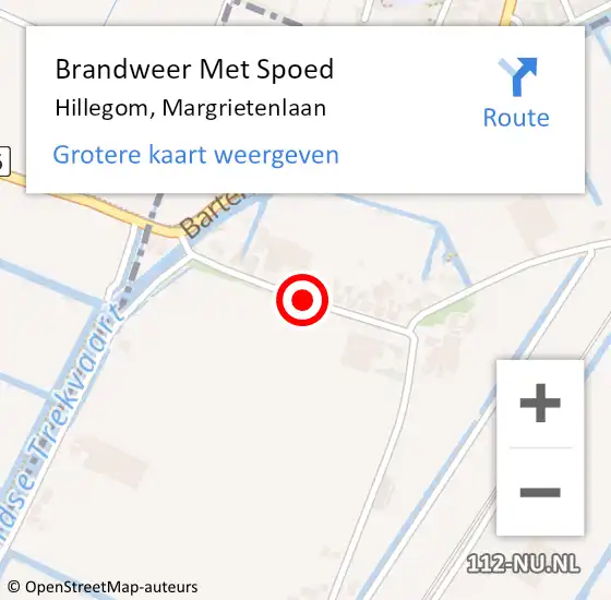 Locatie op kaart van de 112 melding: Brandweer Met Spoed Naar Hillegom, Margrietenlaan op 10 januari 2024 17:43