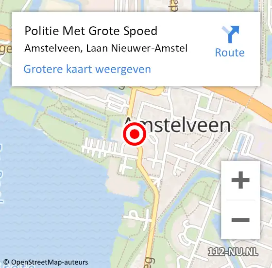 Locatie op kaart van de 112 melding: Politie Met Grote Spoed Naar Amstelveen, Laan Nieuwer-Amstel op 10 januari 2024 19:13