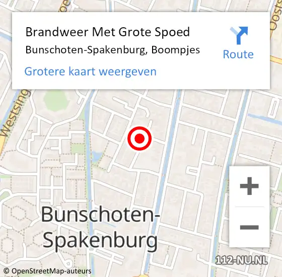 Locatie op kaart van de 112 melding: Brandweer Met Grote Spoed Naar Bunschoten-Spakenburg, Boompjes op 10 januari 2024 19:34