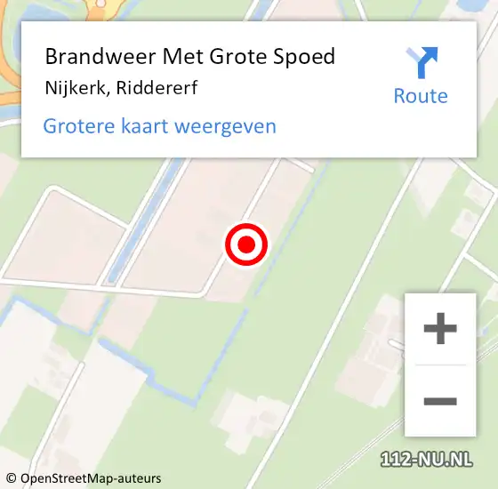 Locatie op kaart van de 112 melding: Brandweer Met Grote Spoed Naar Nijkerk, Riddererf op 10 januari 2024 19:46