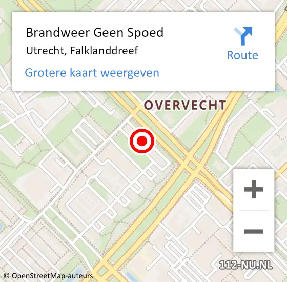 Locatie op kaart van de 112 melding: Brandweer Geen Spoed Naar Utrecht, Falklanddreef op 10 januari 2024 20:13