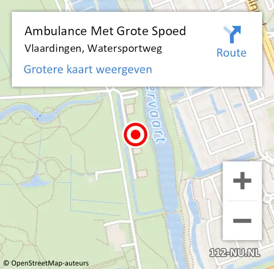 Locatie op kaart van de 112 melding: Ambulance Met Grote Spoed Naar Vlaardingen, Watersportweg op 10 januari 2024 21:38