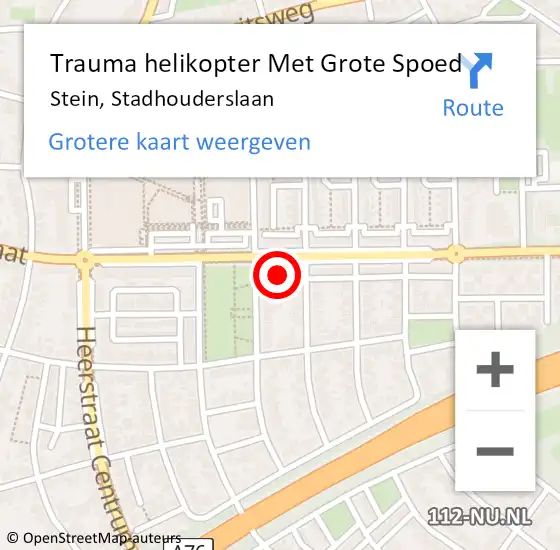 Locatie op kaart van de 112 melding: Trauma helikopter Met Grote Spoed Naar Stein, Stadhouderslaan op 10 januari 2024 22:00