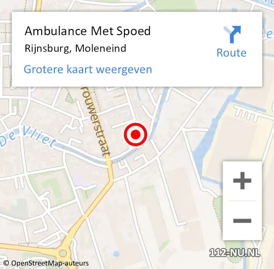 Locatie op kaart van de 112 melding: Ambulance Met Spoed Naar Rijnsburg, Moleneind op 10 januari 2024 22:04