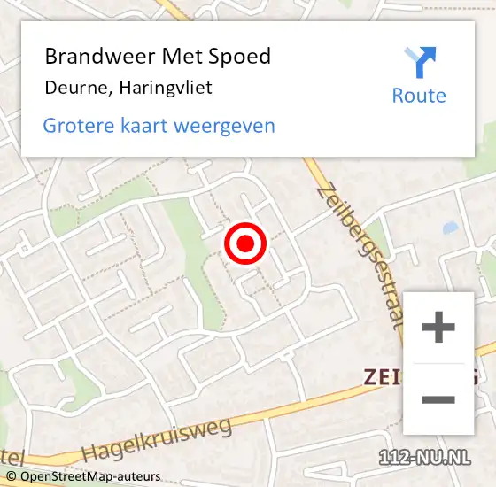 Locatie op kaart van de 112 melding: Brandweer Met Spoed Naar Deurne, Haringvliet op 10 januari 2024 22:57