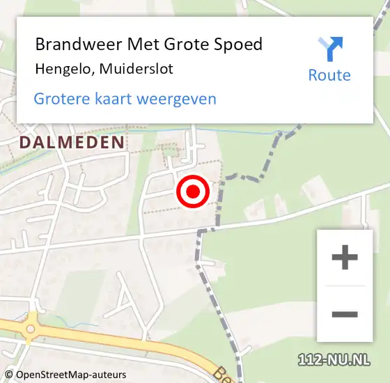 Locatie op kaart van de 112 melding: Brandweer Met Grote Spoed Naar Hengelo, Muiderslot op 11 januari 2024 00:05