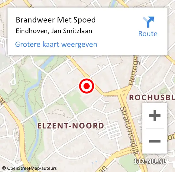 Locatie op kaart van de 112 melding: Brandweer Met Spoed Naar Eindhoven, Jan Smitzlaan op 11 januari 2024 00:35