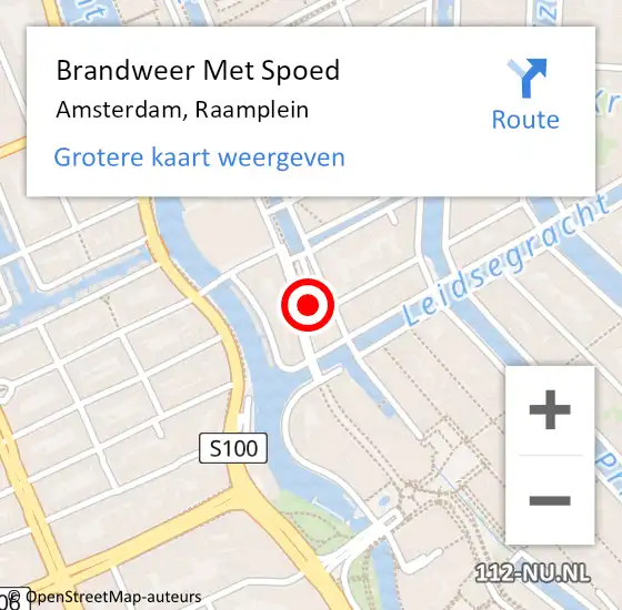 Locatie op kaart van de 112 melding: Brandweer Met Spoed Naar Amsterdam, Raamplein op 11 januari 2024 02:30