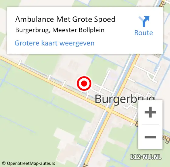 Locatie op kaart van de 112 melding: Ambulance Met Grote Spoed Naar Burgerbrug, Meester Bollplein op 11 januari 2024 03:26