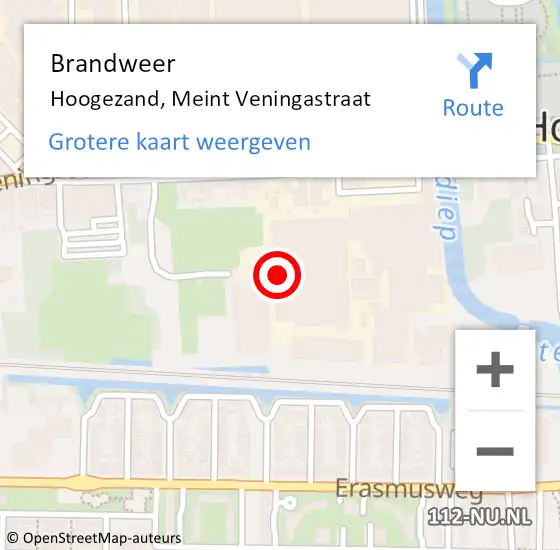 Locatie op kaart van de 112 melding: Brandweer Hoogezand, Meint Veningastraat op 11 januari 2024 04:10