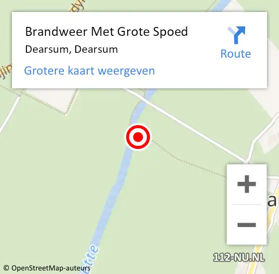 Locatie op kaart van de 112 melding: Brandweer Met Grote Spoed Naar Dearsum, Dearsum op 11 januari 2024 04:55