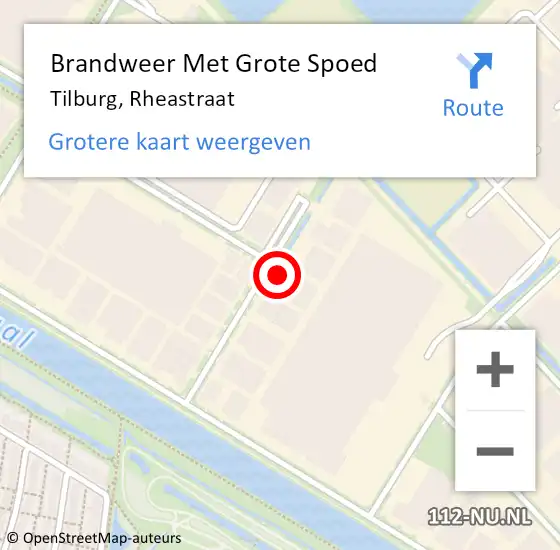 Locatie op kaart van de 112 melding: Brandweer Met Grote Spoed Naar Tilburg, Rheastraat op 11 januari 2024 06:06