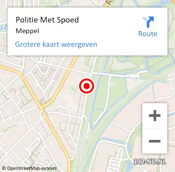 Locatie op kaart van de 112 melding: Politie Met Spoed Naar Meppel op 11 januari 2024 07:26