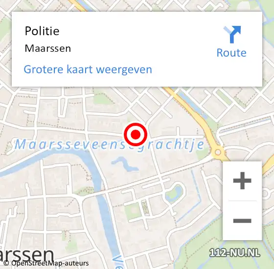 Locatie op kaart van de 112 melding: Politie Maarssen op 11 januari 2024 08:33