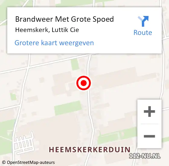 Locatie op kaart van de 112 melding: Brandweer Met Grote Spoed Naar Heemskerk, Luttik Cie op 11 januari 2024 08:37