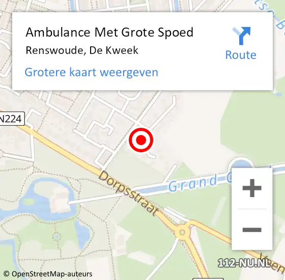 Locatie op kaart van de 112 melding: Ambulance Met Grote Spoed Naar Renswoude, De Kweek op 21 september 2014 19:07