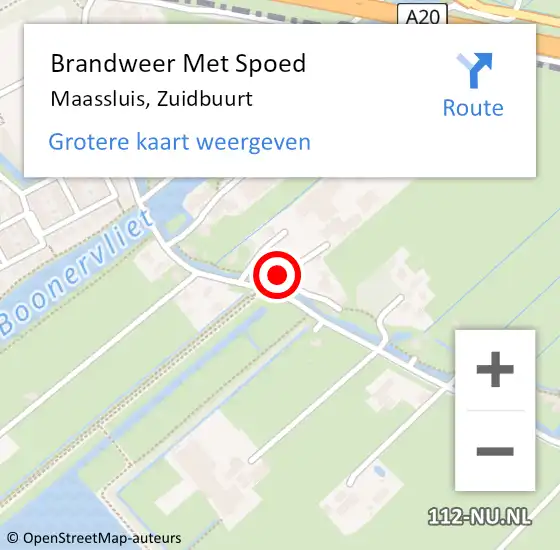 Locatie op kaart van de 112 melding: Brandweer Met Spoed Naar Maassluis, Zuidbuurt op 11 januari 2024 09:11
