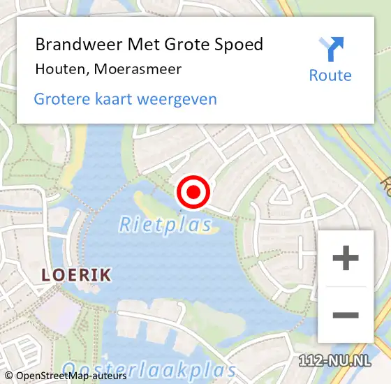 Locatie op kaart van de 112 melding: Brandweer Met Grote Spoed Naar Houten, Moerasmeer op 11 januari 2024 09:12