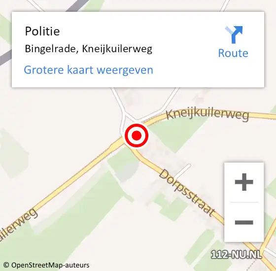 Locatie op kaart van de 112 melding: Politie Bingelrade, Kneijkuilerweg op 11 januari 2024 09:14