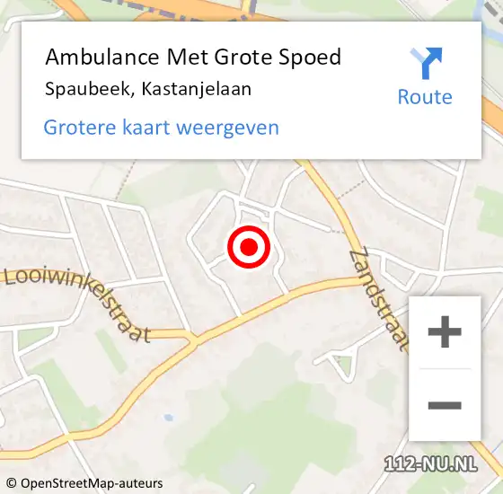 Locatie op kaart van de 112 melding: Ambulance Met Grote Spoed Naar Spaubeek, Kastanjelaan op 21 september 2014 19:17