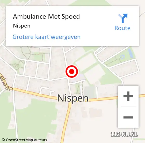 Locatie op kaart van de 112 melding: Ambulance Met Spoed Naar Nispen op 11 januari 2024 10:28