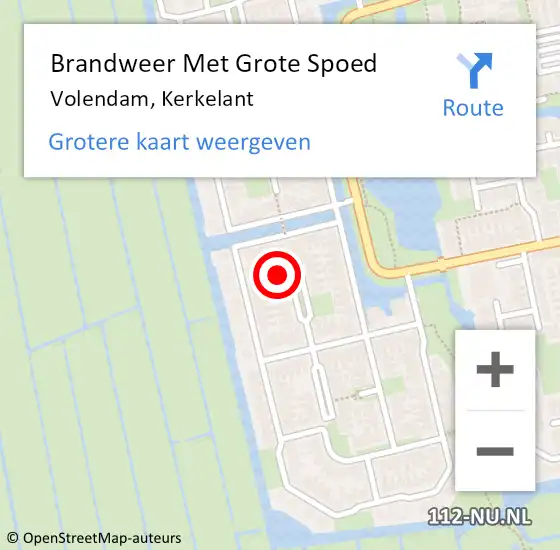 Locatie op kaart van de 112 melding: Brandweer Met Grote Spoed Naar Volendam, Kerkelant op 11 januari 2024 11:24