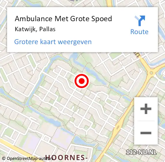 Locatie op kaart van de 112 melding: Ambulance Met Grote Spoed Naar Katwijk, Pallas op 11 januari 2024 11:41