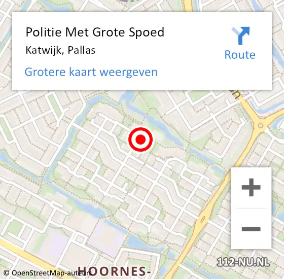 Locatie op kaart van de 112 melding: Politie Met Grote Spoed Naar Katwijk, Pallas op 11 januari 2024 11:45