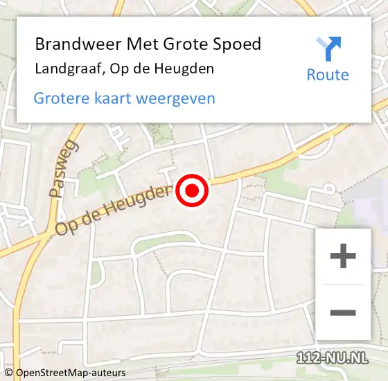 Locatie op kaart van de 112 melding: Brandweer Met Grote Spoed Naar Landgraaf, Op de Heugden op 11 januari 2024 12:42