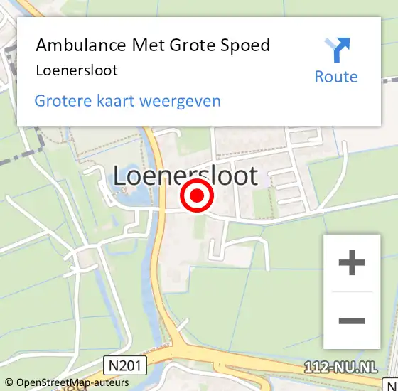 Locatie op kaart van de 112 melding: Ambulance Met Grote Spoed Naar Loenersloot op 11 januari 2024 12:43