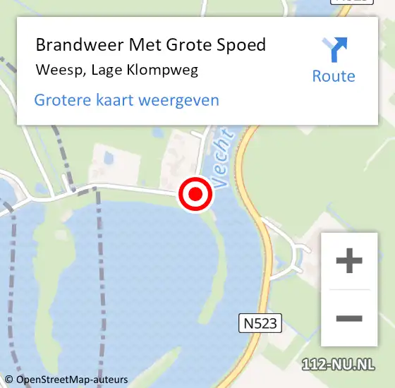 Locatie op kaart van de 112 melding: Brandweer Met Grote Spoed Naar Weesp, Lage Klompweg op 11 januari 2024 12:47