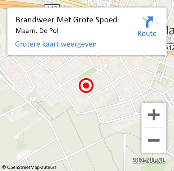 Locatie op kaart van de 112 melding: Brandweer Met Grote Spoed Naar Maarn, De Pol op 11 januari 2024 12:57