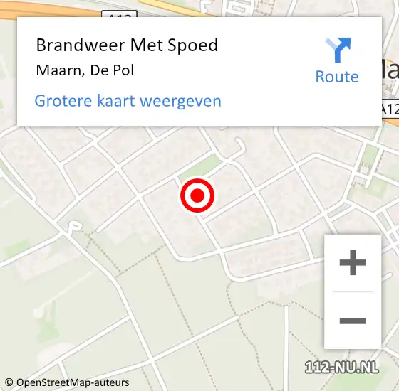 Locatie op kaart van de 112 melding: Brandweer Met Spoed Naar Maarn, De Pol op 11 januari 2024 13:03