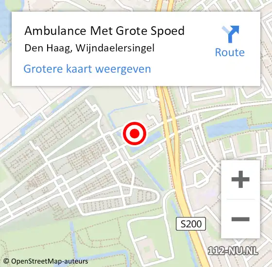 Locatie op kaart van de 112 melding: Ambulance Met Grote Spoed Naar Den Haag, Wijndaelersingel op 11 januari 2024 14:05