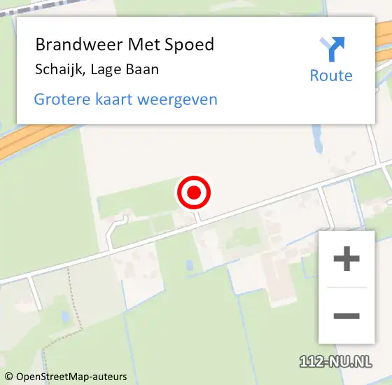 Locatie op kaart van de 112 melding: Brandweer Met Spoed Naar Schaijk, Lage Baan op 11 januari 2024 14:26