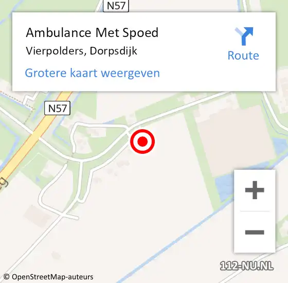 Locatie op kaart van de 112 melding: Ambulance Met Spoed Naar Vierpolders, Dorpsdijk op 11 januari 2024 14:29