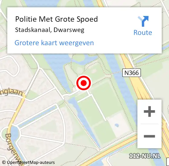 Locatie op kaart van de 112 melding: Politie Met Grote Spoed Naar Stadskanaal, Dwarsweg op 11 januari 2024 14:35