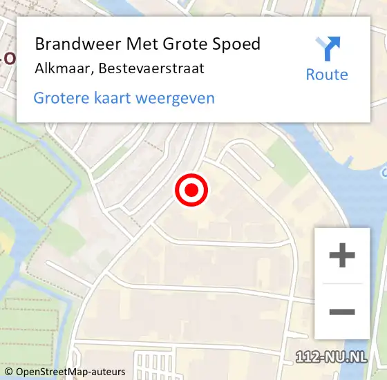 Locatie op kaart van de 112 melding: Brandweer Met Grote Spoed Naar Alkmaar, Bestevaerstraat op 11 januari 2024 14:45