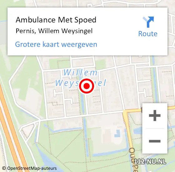 Locatie op kaart van de 112 melding: Ambulance Met Spoed Naar Pernis, Willem Weysingel op 11 januari 2024 15:03