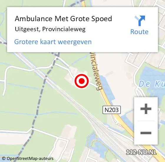 Locatie op kaart van de 112 melding: Ambulance Met Grote Spoed Naar Uitgeest, Provincialeweg op 11 januari 2024 15:06