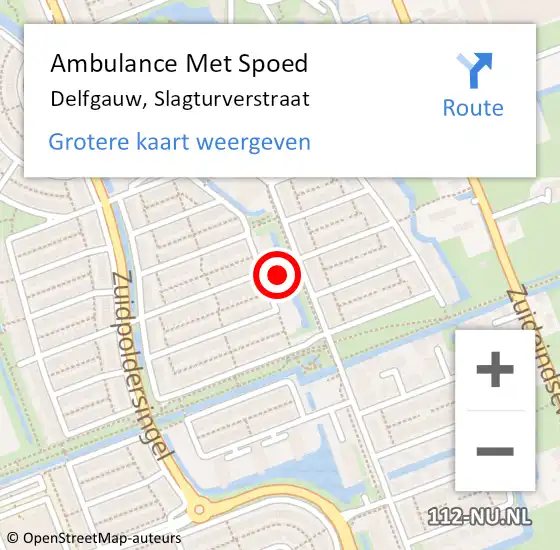 Locatie op kaart van de 112 melding: Ambulance Met Spoed Naar Delfgauw, Slagturverstraat op 11 januari 2024 15:10