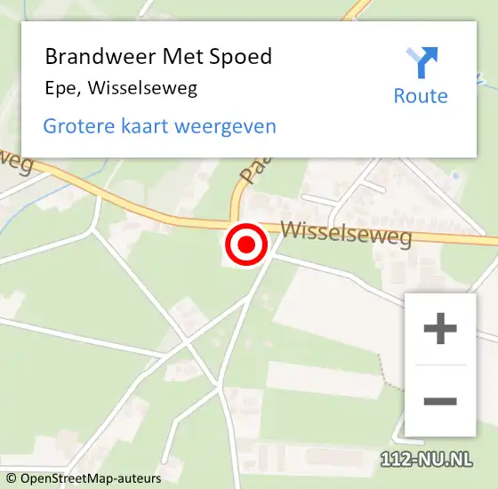 Locatie op kaart van de 112 melding: Brandweer Met Spoed Naar Epe, Wisselseweg op 11 januari 2024 15:38